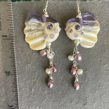 Load image into Gallery viewer, Bubbles the Angelfish Lampwork Glass Earrings, Violet