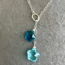 Load image into Gallery viewer, Double Blue Star Quartz Y Lariat Necklace