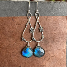 Load image into Gallery viewer, Spring in Your Step artisan floral earrings, Labradorite