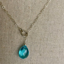 Load image into Gallery viewer, Topaz Blue Quartz Y Lariat Necklace