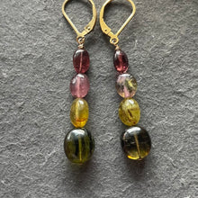 Load image into Gallery viewer, Tourmaline Stack Earrings, OOAK