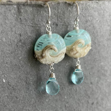 Load image into Gallery viewer, Lampwork Glass Surf Earrings