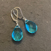 Load image into Gallery viewer, Blue Skies Topaz Blue Dangle Earrings