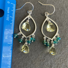 Load image into Gallery viewer, Lemon Quartz Laser Cut Chandelier Earrings
