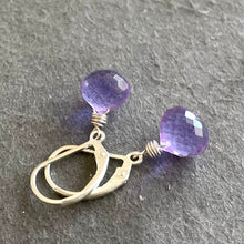 Load image into Gallery viewer, Grape Lavender Dangle Earrings