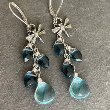 Load image into Gallery viewer, Dragonfly London and Topaz Blue Earrings