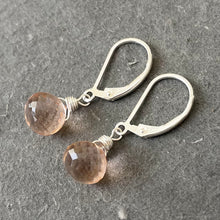 Load image into Gallery viewer, Mini Morganite Peach Earrings, peach fuzz color of the year