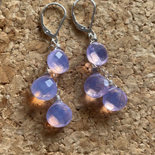 Load image into Gallery viewer, Lavender Quartz Trio Cascade Earrings