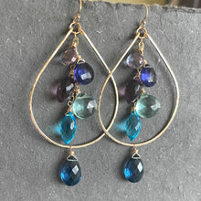 Load image into Gallery viewer, Rainy Day Double Decker Cascade Hoop Earrings