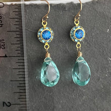 Load image into Gallery viewer, Tanzanite and Aquamarine Blue Dangles