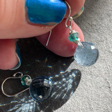 Load image into Gallery viewer, Large Denim Blue Onion Dangle Earrings