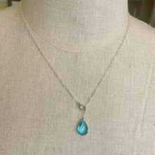 Load image into Gallery viewer, Topaz Blue Quartz Y Lariat Necklace