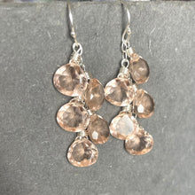 Load image into Gallery viewer, Morganite Quartz 5 stone Fuzzy Peach Color of the year 2024 Earrings