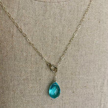 Load image into Gallery viewer, Topaz Blue Quartz Y Lariat Necklace