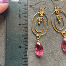 Load image into Gallery viewer, Sparkling Pink Circle Hoops, OOAK