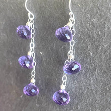 Load image into Gallery viewer, Lavender Grape Trio Earrings, Quartz