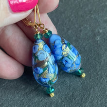 Load image into Gallery viewer, Flora Murano Glass Teardrop Earrings, OOAK no. 4