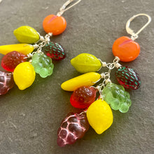 Load image into Gallery viewer, Carmen Miranda Inspired Fruit Earrings, Sterling Silver
