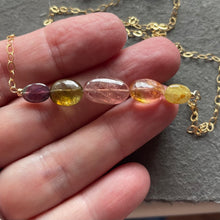 Load image into Gallery viewer, Tourmaline 5 Stone Necklace OOAK