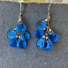 Load image into Gallery viewer, Deep Tanzanite Blue Earrings, Leverback Optional, Super Sparkly Quartz