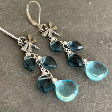 Load image into Gallery viewer, Dragonfly London and Topaz Blue Earrings