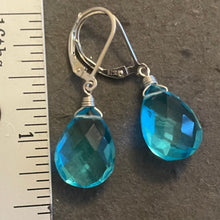Load image into Gallery viewer, Blue Skies Topaz Blue Dangle Earrings