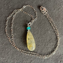 Load image into Gallery viewer, Yellow Aquamarine and Blue Opal Necklace, OOAK