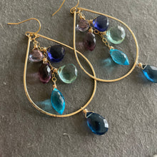 Load image into Gallery viewer, Rainy Day Double Decker Cascade Hoop Earrings