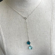 Load image into Gallery viewer, Double Blue Star Quartz Y Lariat Necklace