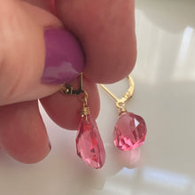Load image into Gallery viewer, Sparkling Tourmaline Pink Dangle Earrings