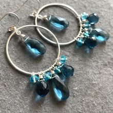 Load image into Gallery viewer, London Blue Double Decker Hoop Earrings