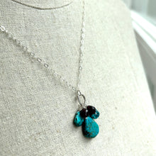 Load image into Gallery viewer, Natural Turquoise and Rhodolite Garnet Cluster Necklace, OOAK