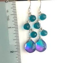 Load image into Gallery viewer, Frolic Paraiba to Violet Doublet Dangle Earrings