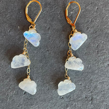 Load image into Gallery viewer, Head in the Clouds Rainbow Moonstone Earrings, OOAK