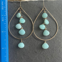 Load image into Gallery viewer, Peruvian Blue Opal Double Decker Hoops, OOAK