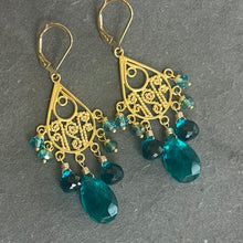 Load image into Gallery viewer, Paraiba Gold Vermeil Balinese Earrings