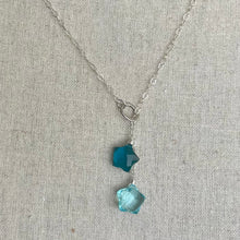 Load image into Gallery viewer, Double Blue Star Quartz Y Lariat Necklace