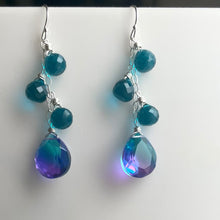 Load image into Gallery viewer, Frolic Paraiba to Violet Doublet Dangle Earrings