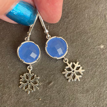 Load image into Gallery viewer, Blue Snowflake Dangles