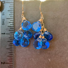 Load image into Gallery viewer, Deep Tanzanite Blue Earrings, Leverback Optional, Super Sparkly Quartz
