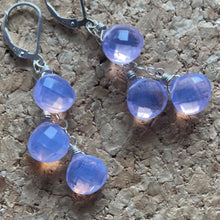 Load image into Gallery viewer, Lavender Quartz Trio Cascade Earrings