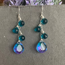 Load image into Gallery viewer, Frolic Paraiba to Violet Doublet Dangle Earrings
