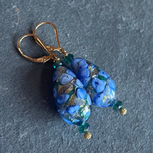 Load image into Gallery viewer, Flora Murano Glass Teardrop Earrings, OOAK no. 4
