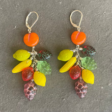 Load image into Gallery viewer, Carmen Miranda Inspired Fruit Earrings, Sterling Silver