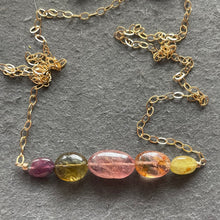 Load image into Gallery viewer, Tourmaline 5 Stone Necklace OOAK