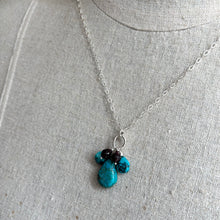 Load image into Gallery viewer, Natural Turquoise and Rhodolite Garnet Cluster Necklace, OOAK