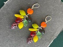 Load image into Gallery viewer, Carmen Miranda Inspired Fruit Earrings, Sterling Silver