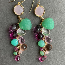 Load image into Gallery viewer, Garden of Happiness Gemstone  Cascade earrings