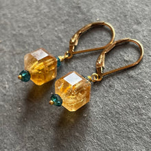Load image into Gallery viewer, Citrine Fancy Cube Earrings