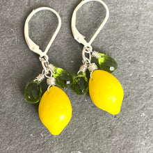 Load image into Gallery viewer, Lemon and Peridot Earrings, Sterling Silver